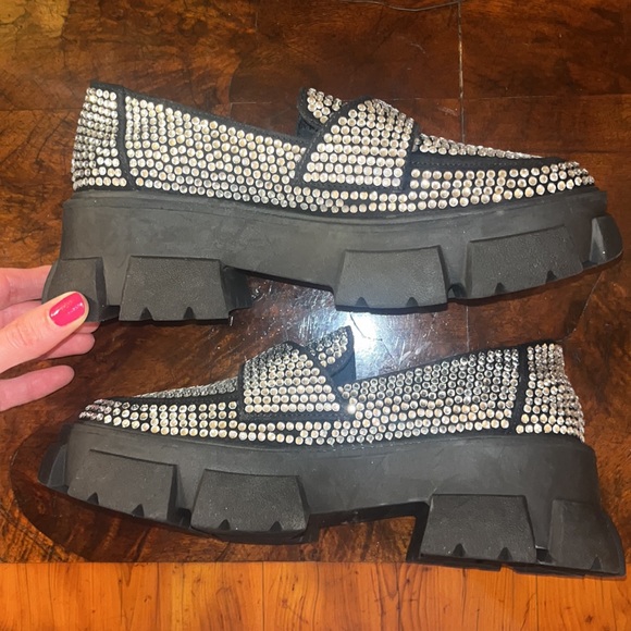 Steve Madden Trifecta Rhinestone Loafers - Picture 12 of 16